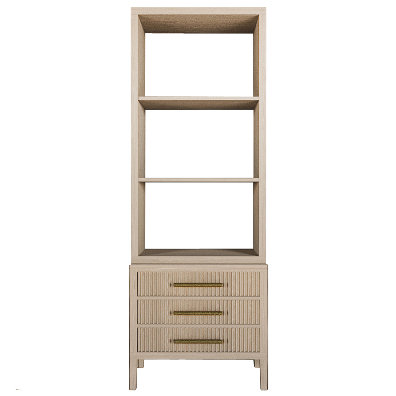 Этажерка Primo с ящиками шпон Светлый дуб Древесина Золотой в Санкт-петербурге | Loft Concept 