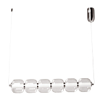 Люстра линейная с 6-ю прозрачными стеклянными плафонами округлой формы HANDLE GRAPE варинант исполнения - 2 | Loft Concept в Санкт-петербурге