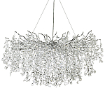 Линейная люстра с хрустальными подвесками на металлических ветках Fairytree Light Silver Linear Chandelier 18 варинант исполнения - 1 | Loft Concept в Санкт-петербурге