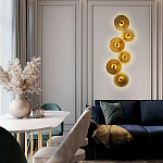 Бра с 6-ю плафонами в форме диска из рельефного коричневого стекла Decorative Six Glass Discs Wall Lamp варинант исполнения - 2 | Loft Concept в Санкт-петербурге