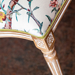 Стул из массива бука бежевый с изображением птиц и цветов Beige Green Chinoiserie Peach Garden Chair варинант исполнения - 5 | Loft Concept в Санкт-петербурге