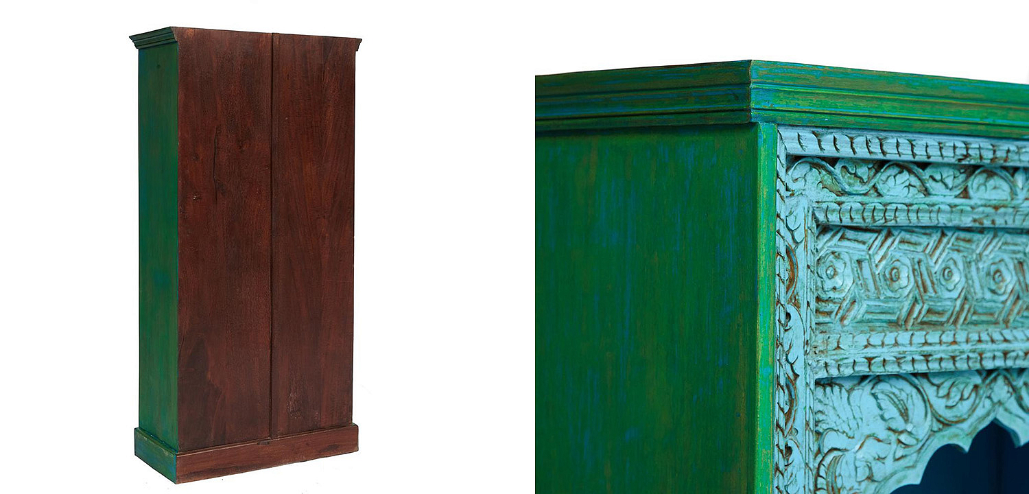 Стеллаж Indian Antique Mango Tree blue/green - Loft-Concept в Санкт-петербурге