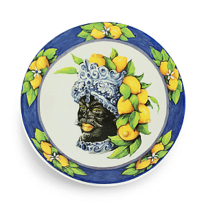 Тарелка Abhika PLATE MORO HEAD SMALL D 15,5 Blue