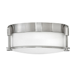 Потолочный светильник для ванных комнат цвета никель с плафоном из опалового стекла и декоративными держателями Hinkley варинант исполнения - 1 | Loft Concept в Санкт-петербурге