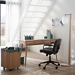 Офисное кресло в винтажном стиле на колёсах Glenn Dark Grey Chair варинант исполнения - 4 | Loft Concept в Санкт-петербурге