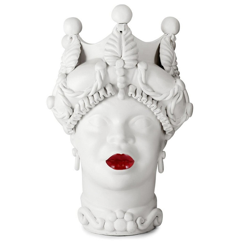 Ваза Vase Moro Lady Baroque Matt Lipstick Белый Красный в Санкт-петербурге | Loft Concept 