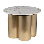 Стол журнальный круглый керамогранит белый Keramos варинант исполнения - 1 | Loft Concept в Санкт-петербурге