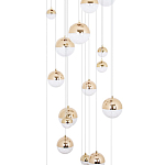 Каскадная люстра с плафонами в виде хрустальных сфер Esme Sphere Crystal Brass Cascade Chandelier 25 варинант исполнения - 3 | Loft Concept в Санкт-петербурге