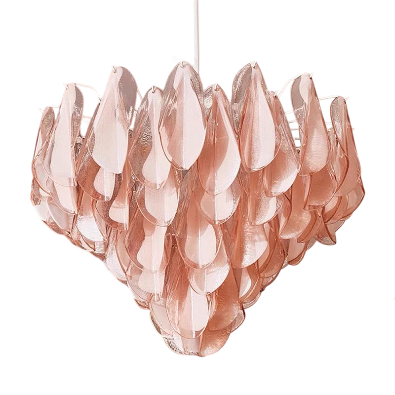 Люстра с каскадом из стекляных розовых лепестков Petalled Illuminator Белый Розовый Люстра с каскадом из стекляных розовых лепестков Petalled Illuminator Белый Розовый в Санкт-петербурге | Loft Concept