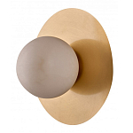 Бра круглое с плафоном из натурального камня на латунном основании Cryptocrystalline Stone варинант исполнения - 1 | Loft Concept в Санкт-петербурге