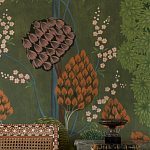 Обои ручная роспись Malwa Original colourway on Olive tobacco варинант исполнения - 2 | Loft Concept в Санкт-петербурге