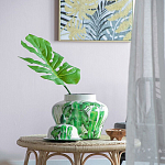 Ваза с зелёными листьями и крышкой Vase Green Leaves варинант исполнения - 1 | Loft Concept в Санкт-петербурге