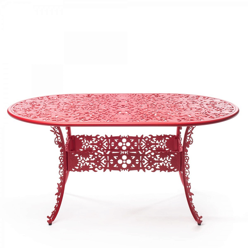 Обеденный стол Industry Collection ALUMINIUM OVAL TABLE – RED Красный в Санкт-петербурге | Loft Concept 