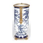 Ваза с бронзовыми ручками и синим цветочным узором Blue & White Ornament варинант исполнения - 3 | Loft Concept в Санкт-петербурге