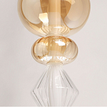 Подвесной светильник с вертикальной композицией из прозрачных и янтарных стеклянных шаров и ромбов Gabriel Scott Luna варинант исполнения - 4 | Loft Concept в Санкт-петербурге