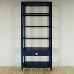 Стеллаж Elsa Dreams Blue со стеклянными полками и ящиком варинант исполнения - 4 | Loft Concept в Санкт-петербурге