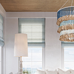 Люстра трехъярусная с декором из круглых деревянных бусин с кисточками Blue Wooden Beads Chandelier варинант исполнения - 4 | Loft Concept в Санкт-петербурге