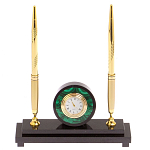 Часы настольные с двумя ручками из натурального камня Stone Clock варинант исполнения - 6 | Loft Concept в Санкт-петербурге