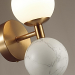 Бра с шарообразным матовым плафоном и шаром из камня на металлическом основании Orb Essence варинант исполнения - 6 | Loft Concept в Санкт-петербурге