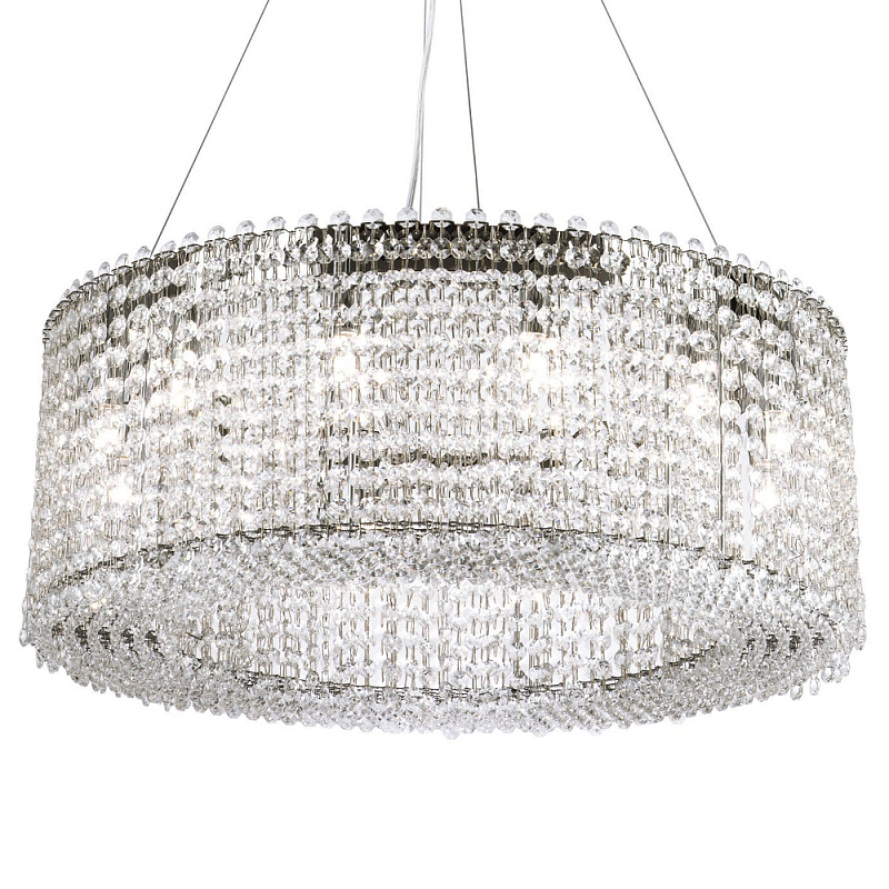 Круглая люстра с хрустальными подвесками хром Crystal Art Chrome Chandelier 12 Прозрачный Хром в Санкт-петербурге | Loft Concept 