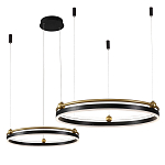 Люстра подвесная с двумя кольцами черного и золотого цвета Ring Horizontal варинант исполнения - 2 | Loft Concept в Санкт-петербурге