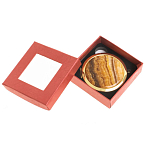 Зеркало карманное складное круглое из натурального камня Оникс в подарочной упаковке Gold Stone Mirrors варинант исполнения - 3 | Loft Concept в Санкт-петербурге