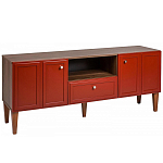 ТВ-тумба красная из массива бука с 2-мя дверками и ящиком Wenge Light варинант исполнения - 1 | Loft Concept в Санкт-петербурге