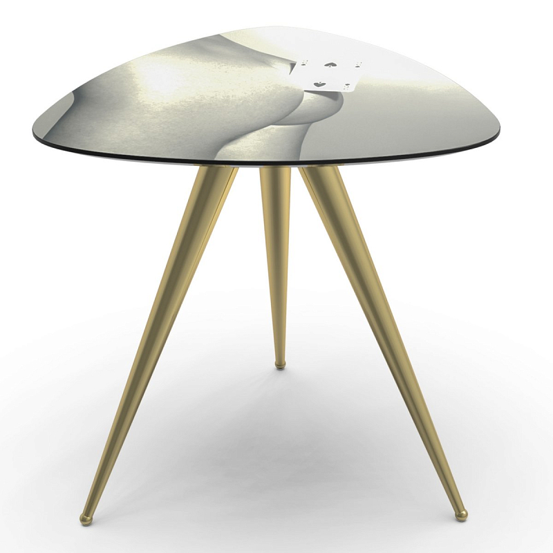 Журнальный стол Seletti Side Table Two of Spades Серый Латунь в Санкт-петербурге | Loft Concept 