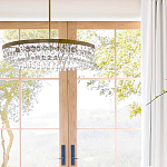 Люстра круглая с подвесками в форме стеклянных капель Glass Rain варинант исполнения - 5 | Loft Concept в Санкт-петербурге