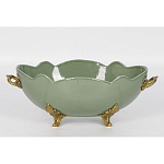 Чаша зеленого цвета из фарфора с волнообразным краем Eden Garden porcelain and bronze варинант исполнения - 3 | Loft Concept в Санкт-петербурге