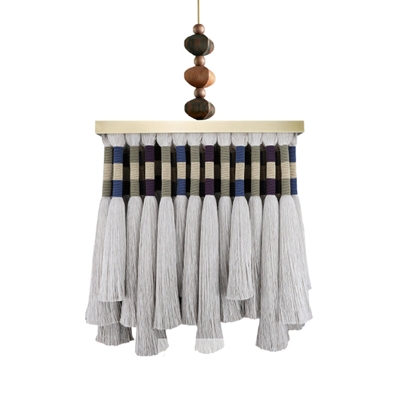 Люстра квадратная плетеная с бахромой Wicker Square Chandelier with Tassels Мульти Люстра квадратная плетеная с бахромой Wicker Square Chandelier with Tassels Мульти в Санкт-петербурге | Loft Concept