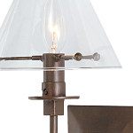 Бра с прозрачным стеклянным абажуром в форме конуса Bartolomeo Bronze варинант исполнения - 1 | Loft Concept в Санкт-петербурге