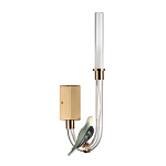 Бра с прозрачной изогнутой трубкой и декоративной фигуркой птицы Ganthea варинант исполнения - 1 | Loft Concept в Санкт-петербурге