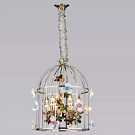 Люстра в виде клетки с цветами Flower Cell варинант исполнения - 3 | Loft Concept в Санкт-петербурге