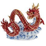 Декоративная фарфоровая статуэтка Китайский дракон на облаке Красный варинант исполнения - 1 | Loft Concept в Санкт-петербурге