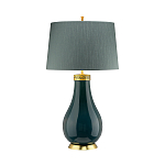 Настольная лампа с коническим дымчато-зелёным абажуром из искусственного шёлка Quintiesse варинант исполнения - 2 | Loft Concept в Санкт-петербурге