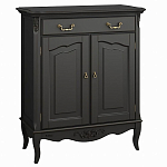 Буфет черный из массива бука с ящиком и 2-мя дверцами в стиле прованс Black Provence варинант исполнения - 1 | Loft Concept в Санкт-петербурге