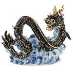 Декоративная фарфоровая статуэтка Китайский дракон на облаке Зеленый варинант исполнения - 1 | Loft Concept в Санкт-петербурге