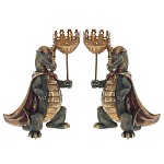 Подсвечник в виде дракона Dragon candlestick Green Gold Brown L or R варинант исполнения - 1 | Loft Concept в Санкт-петербурге