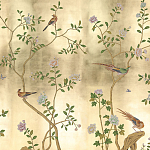 Обои ручная роспись Badminton Deep Rich Gold gilded paper варинант исполнения - 2 | Loft Concept в Санкт-петербурге