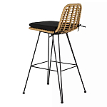 Стул барный с ротанговым плетением Half Bar Chair with Wicker без подлокотников варинант исполнения - 1 | Loft Concept в Санкт-петербурге