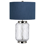 Настольная лампа с цилиндрическим абажуром и прозрачным стеклянным основанием Quintiesse варинант исполнения - 7 | Loft Concept в Санкт-петербурге