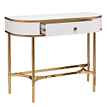 Консоль с ящиком белая с золотом Textured White Console with Gold варинант исполнения - 2 | Loft Concept в Санкт-петербурге