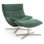 Кресло вращающееся с подставкой для ног зеленое Verdante варинант исполнения - 1 | Loft Concept в Санкт-петербурге