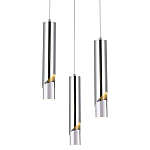 Подвесной светильник Metal Acrylic Tube Trio Chrome Hanging Lamp варинант исполнения - 1 | Loft Concept в Санкт-петербурге