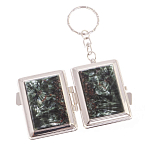 Зеркало брелок складное двухстороннее из натурального камня Серафинит Stone Mirrors варинант исполнения - 2 | Loft Concept в Санкт-петербурге