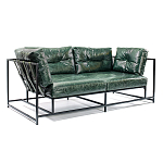 Диван Лофт Натуральная Винтажная кожа Зеленый Two Seat Encounter Leather Sofa варинант исполнения - 2 | Loft Concept в Санкт-петербурге