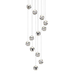 Люстра каскадня с 12-ю прозрачными шарообразными плафонами Bubbles Bocci варинант исполнения - 1 | Loft Concept в Санкт-петербурге