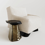 Кресло Cannes с мягкой обивкой букле молочного цвета  варинант исполнения - 1 | Loft Concept в Санкт-петербурге