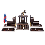 Настольный письменный набор из природного камня обсидиана с декором в виде Коня Team leader варинант исполнения - 1 | Loft Concept в Санкт-петербурге